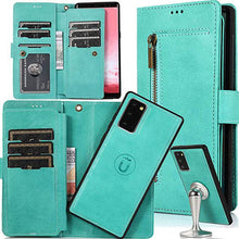 Load image into Gallery viewer, Detachable Flip Folio Zipper Purse Phone Case for Samsung Note 20 Series - Libiyi