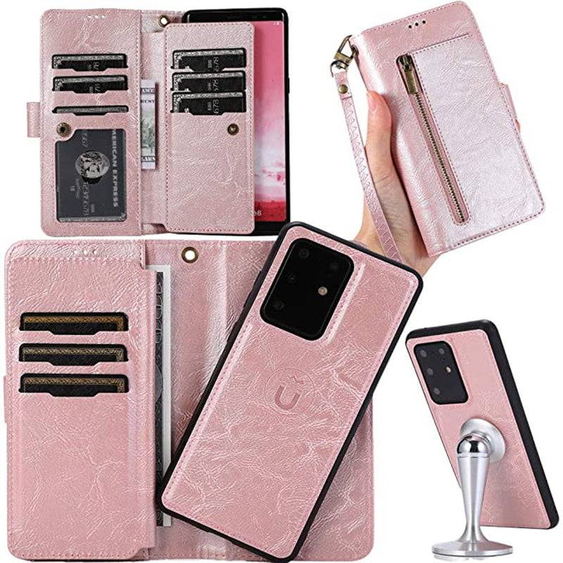 Detachable Flip Folio Zipper Purse Phone Case for Samsung S20 Series - Libiyi