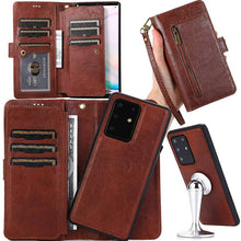 Cargar imagen en el visor de la galería, Detachable Flip Folio Zipper Purse Phone Case for Samsung S20 Series - Libiyi