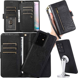 Detachable Flip Folio Zipper Purse Phone Case for Samsung S20 Series - Libiyi