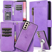 Cargar imagen en el visor de la galería, Detachable Flip Zipper Purse Phone Case For Samsung S21 Series - Libiyi