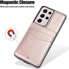 Laden Sie das Bild in den Galerie-Viewer, Dual Layer Lightweight Leather Wallet Case for Samsung Galaxy S21 Ultra - Libiyi