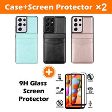 Laden Sie das Bild in den Galerie-Viewer, Dual Layer Lightweight Leather Wallet Case for Samsung Galaxy S21 Ultra - Libiyi