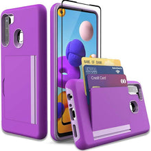 Cargar imagen en el visor de la galería, Armor Protective Card Holder Case for Samsung A21(US) With 1 PACK Screen Protector - Libiyi