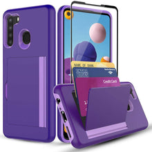 Carregar imagem no visualizador da galeria, Armor Protective Card Holder Case for Samsung A21(US) With 1 PACK Screen Protector - Libiyi