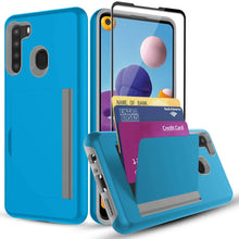 Cargar imagen en el visor de la galería, Armor Protective Card Holder Case for Samsung A21(US) With 1 PACK Screen Protector - Libiyi