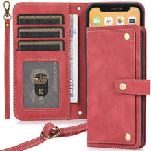 Carregar imagem no visualizador da galeria, Leather Crossbody Shockproof Wallet Phone Case for iPhone 13 Series - Libiyi