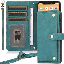 Cargar imagen en el visor de la galería, Leather Crossbody Shockproof Wallet Phone Case for iPhone 13 Series - Libiyi