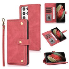 Laden Sie das Bild in den Galerie-Viewer, Leather Crossbody Shockproof Wallet Phone Case for Samsung S21 Ultra - Libiyi