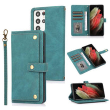 Carregar imagem no visualizador da galeria, Leather Crossbody Shockproof Wallet Phone Case for Samsung S21 Ultra - Libiyi