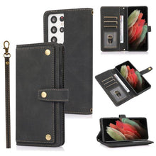 Carregar imagem no visualizador da galeria, Leather Crossbody Shockproof Wallet Phone Case for Samsung S21 Ultra - Libiyi