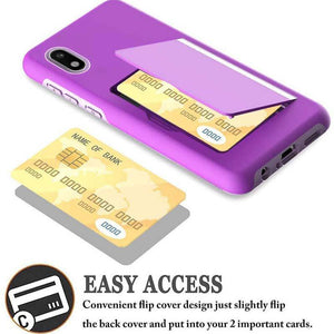 Armor Protective Card Holder Case for Samsung A10e With 2-PACK Screen Protectors - Libiyi