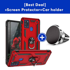 Luxury Armor Ring Bracket Phone Case For Samsung A21S-Fast Delivery - Libiyi