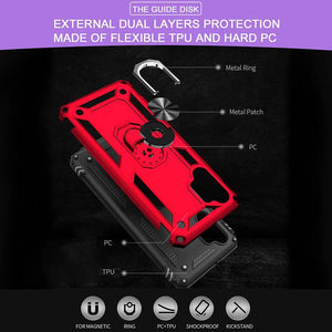 Samsung A32(5G) Luxury Armor Ring Bracket Phone Case With 2-Pack Screen Protectors - Libiyi