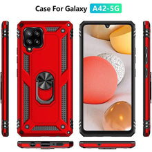 Cargar imagen en el visor de la galería, Samsung A42(5G) Luxury Armor Ring Bracket Phone Case With 2-Pack Tempered Glass Screen Protectors - Libiyi