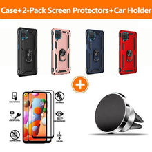 Charger l&#39;image dans la galerie, Samsung A42(5G) Luxury Armor Ring Bracket Phone Case With 2-Pack Tempered Glass Screen Protectors - Libiyi