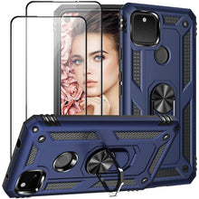 Carregar imagem no visualizador da galeria, 2022 Luxury Armor Ring Bracket Phone case For Google Pixel 5 With 2-Pack Screen Protectors - Libiyi