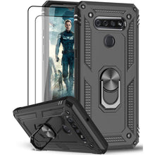 Cargar imagen en el visor de la galería, Luxury Armor Ring Bracket Phone Case For LG K51 With [2 Pack] Screen Protectors - Libiyi