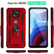 Cargar imagen en el visor de la galería, 2022 Luxury Armor Ring Bracket Phone case For MOTO G Power 2021 With 2-Pack Screen Protectors - Libiyi