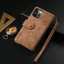 Charger l&#39;image dans la galerie, Luxury Leather Zipper Wallet Case For iPhone - Libiyi