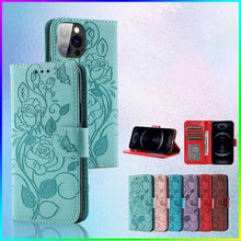 Load image into Gallery viewer, 3D Embossed Rose Wallet iPhone Case - Libiyi