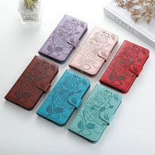 Cargar imagen en el visor de la galería, 3D Embossed Rose Wallet iPhone Case - Libiyi