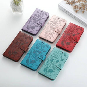 3D Embossed Rose Wallet iPhone Case - Libiyi