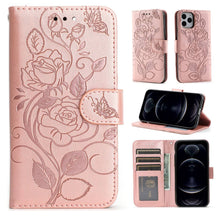 Load image into Gallery viewer, 3D Embossed Rose Wallet iPhone Case - Libiyi