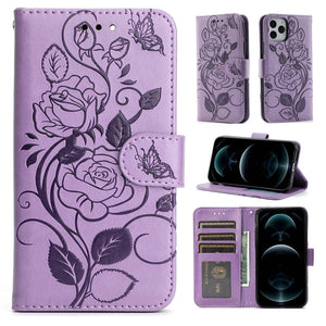 3D Embossed Rose Wallet iPhone Case - Libiyi