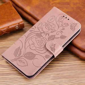 3D Embossed Rose Wallet Case For Samsung A02S - Libiyi