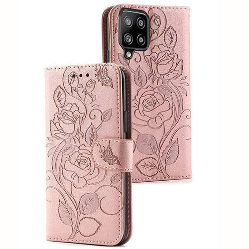 3D Embossed Rose Wallet Case For Samsung A12 - Libiyi