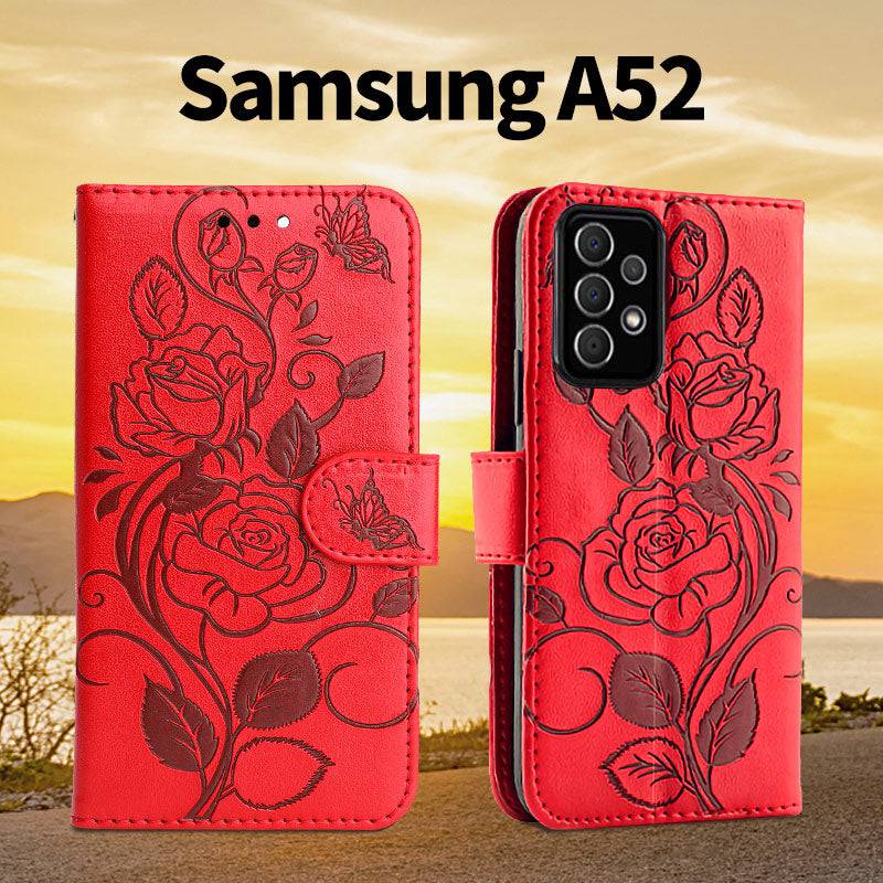 3D Embossed Rose Wallet Case For Samsung A52(4G/5G) - Libiyi