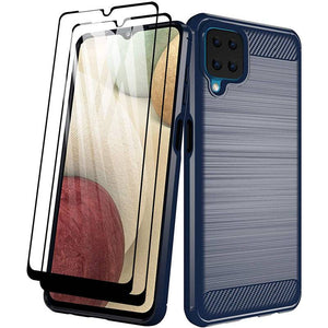 Luxury Carbon Fiber Case For Samsung A12 With 2-Pack Screen Protectors - Libiyi