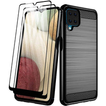 Laden Sie das Bild in den Galerie-Viewer, Luxury Carbon Fiber Case For Samsung A12 With 2-Pack Screen Protectors - Libiyi