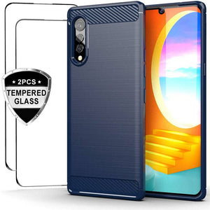 Luxury Carbon Fiber Case For LG Velvet With 2-Pack Screen Protectors - Libiyi