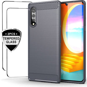 Luxury Carbon Fiber Case For LG Velvet With 2-Pack Screen Protectors - Libiyi