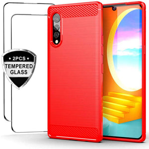 Luxury Carbon Fiber Case For LG Velvet With 2-Pack Screen Protectors - Libiyi