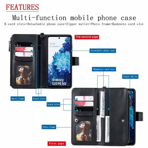 High-quality Split Magnetic 2-in-1 Zipper Wallet Case For Samsung - Libiyi