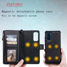 Cargar imagen en el visor de la galería, High-quality Split Magnetic 2-in-1 Zipper Wallet Case For Samsung - Libiyi