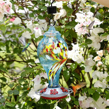 Load image into Gallery viewer, Hand Blown Glass Hummingbird Feeder - 25 Ounces - Libiyi