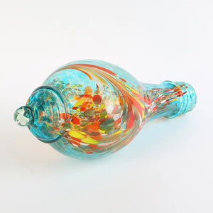 Hand Blown Glass Hummingbird Feeder - 25 Ounces - Libiyi