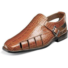 Laden Sie das Bild in den Galerie-Viewer, Men Casual Crocodile Print Leather Fisherman Sandals - Libiyi