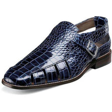 Laden Sie das Bild in den Galerie-Viewer, Men Casual Crocodile Print Leather Fisherman Sandals - Libiyi