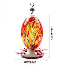 Charger l&#39;image dans la galerie, Hummingbird Feeder Hand Blown Glass