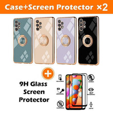 Carregar imagem no visualizador da galeria, Slim Thin Finger Ring Stand Electroplated Silicone Case For Samsung A32(5G) - Libiyi