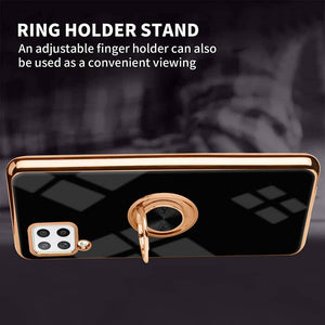 Slim Thin Finger Ring Stand Electroplated Silicone Case For Samsung A42(5G) - Libiyi