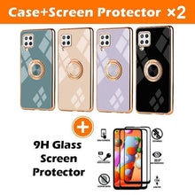 Laden Sie das Bild in den Galerie-Viewer, Slim Thin Finger Ring Stand Electroplated Silicone Case For Samsung A42(5G) - Libiyi