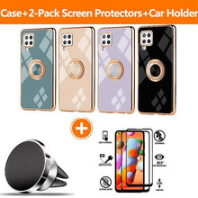 Cargar imagen en el visor de la galería, Slim Thin Finger Ring Stand Electroplated Silicone Case For Samsung A42(5G) - Libiyi