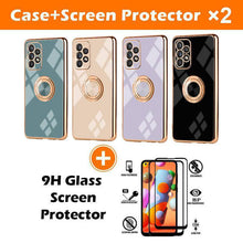 Laden Sie das Bild in den Galerie-Viewer, Slim Thin Finger Ring Stand Electroplated Silicone Case For Samsung A52(4G/5G) - Libiyi