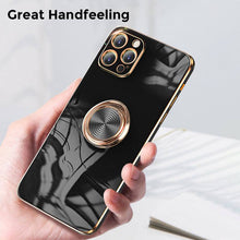 Load image into Gallery viewer, Shiny Plating Built-in Finger Ring Case For iPhone 12 Series - Libiyi